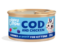 Cargar la imagen en la vista de la galería, Trocitos de bacalao y pollo sin cereales en salsa para gatitos | Edgard & Cooper