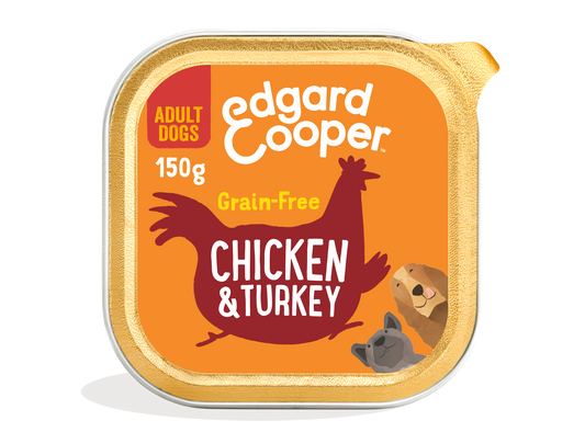 Tarrina de comida para perros con pollo y pavo sin cereales | Edgard & Cooper