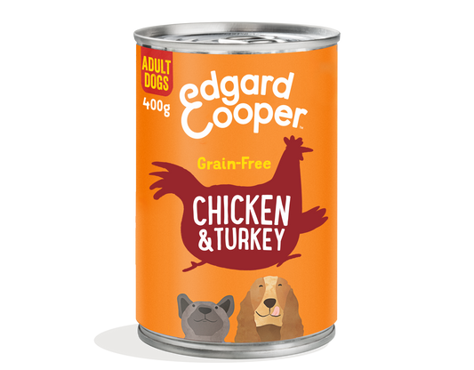 Lata de comida para perros con pollo y pavo sin cereales | Edgard & Cooper