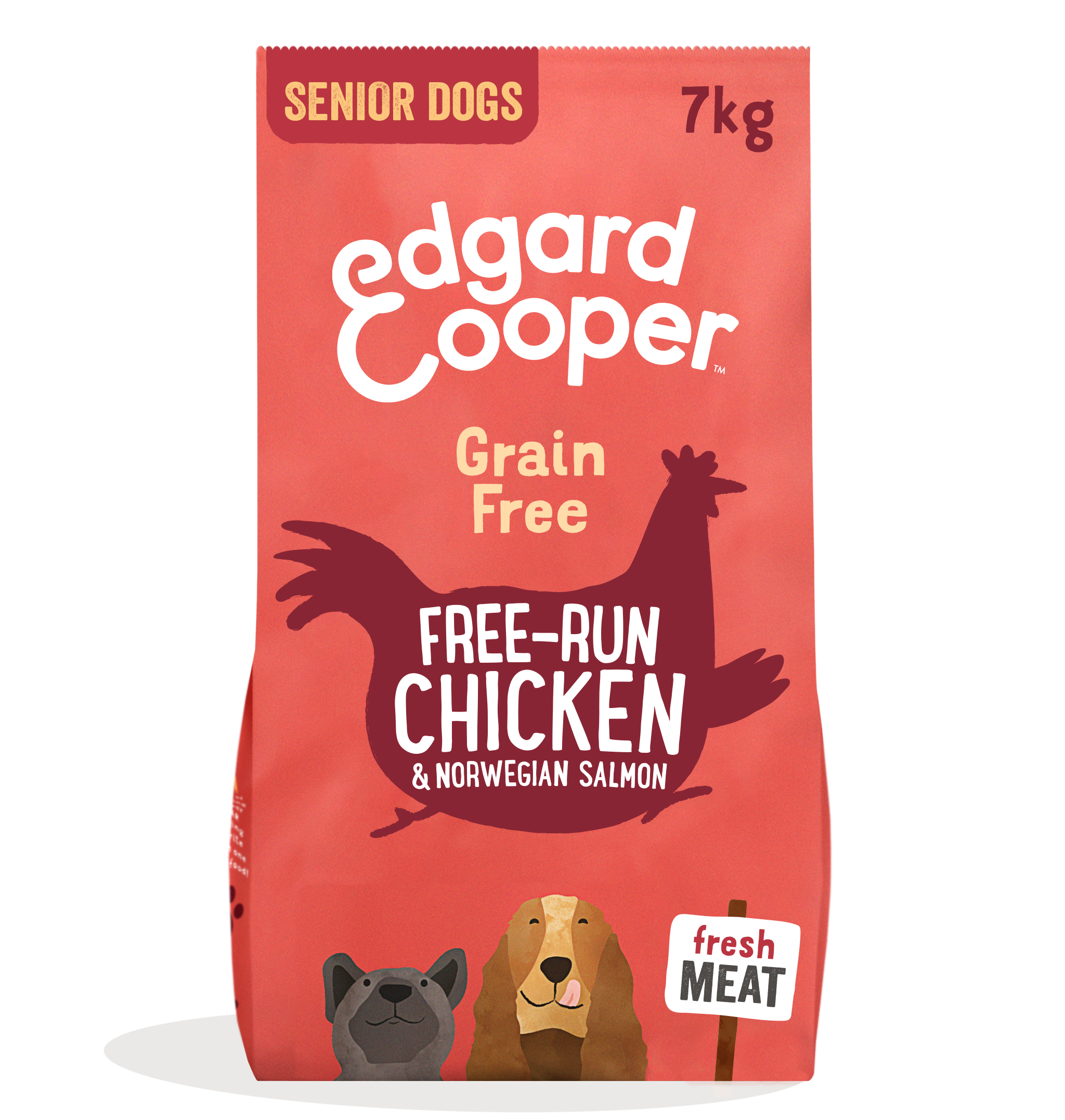 Pienso de pollo y salmón sin cereales para perros senior | Edgard & Cooper