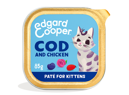 Paté de bacalao y pollo sin cereales para gatitos | Edgard & Cooper