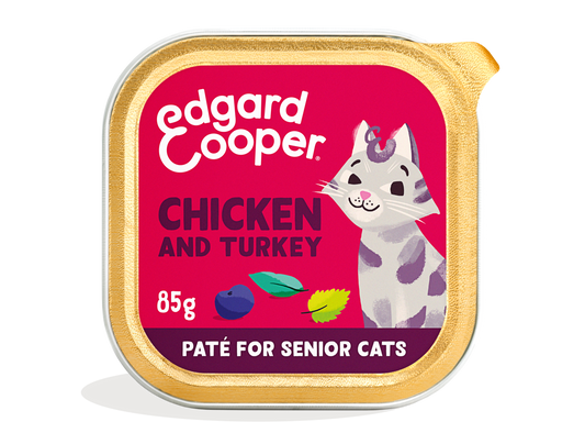 Paté de pollo y pavo sin cereales para gatos senior | Edgard & Cooper