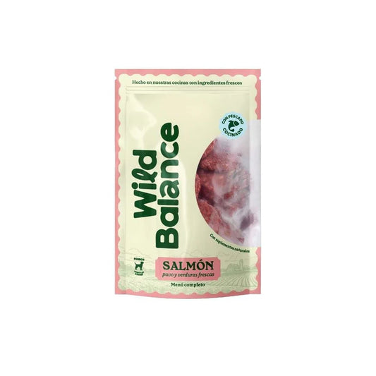 Wild Balance Menú completo de salmón cocinado y pavo crudo con verduras frescas para perro