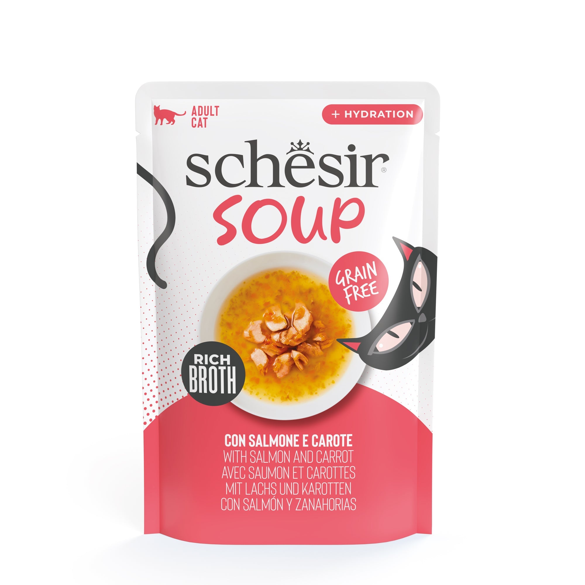 Salmón rosa en sopa