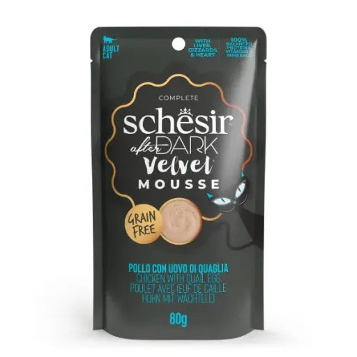 Schesir After Dark Pollo con Huevo de Codorniz en Mousse para Gatos