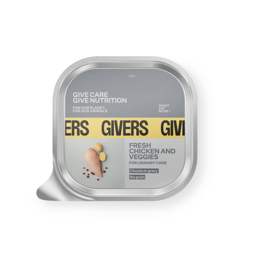 Givers Trocitos en Salsa Para Gato Adulto de Pollo Fresco y Vegetales 85g