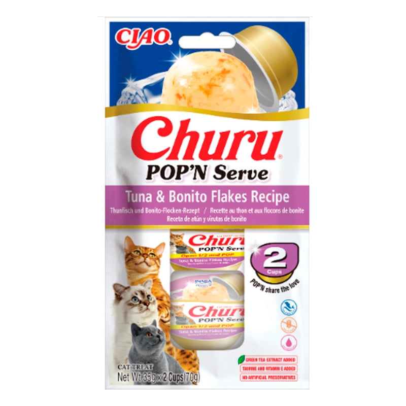 Churu Cat Pop'n Serve de Atún Y VIRUTAS DE BONITO 2uds 70g