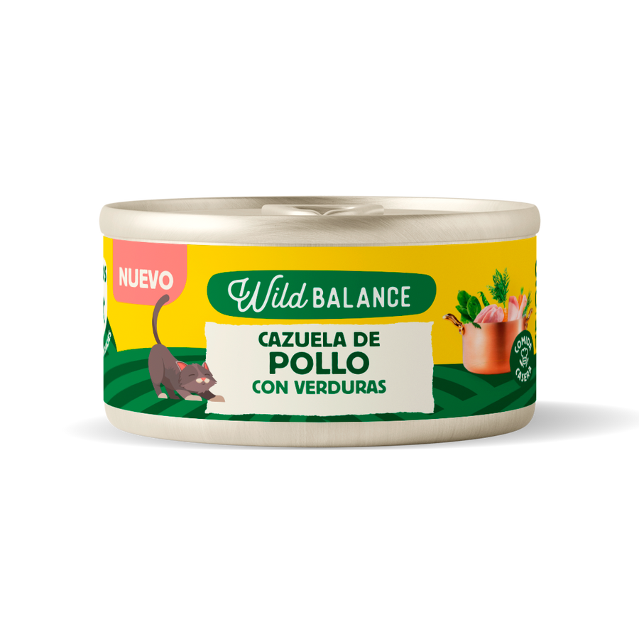 Lata Cazuela de Pollo con verduras para Gatos 80gr