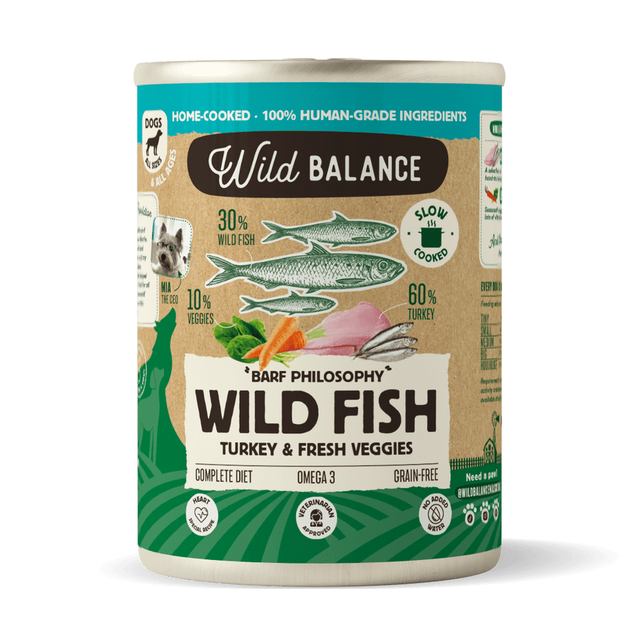 Lata de Pescado y Pavo para perros 400g - Filosofía BARF