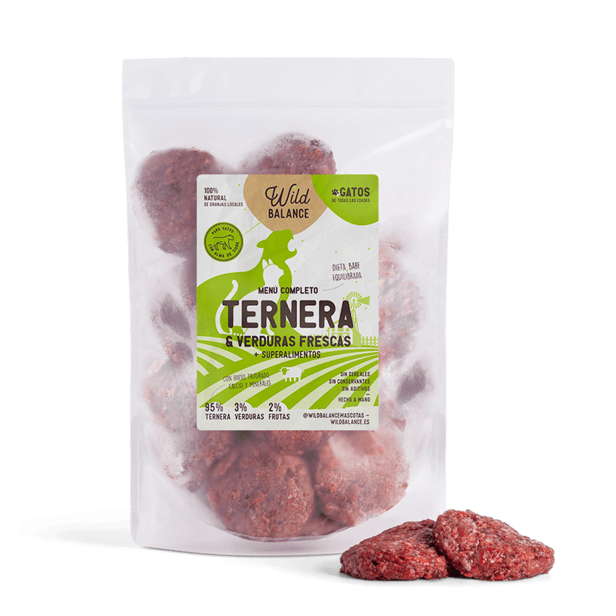 Menú completo de ternera para gatos