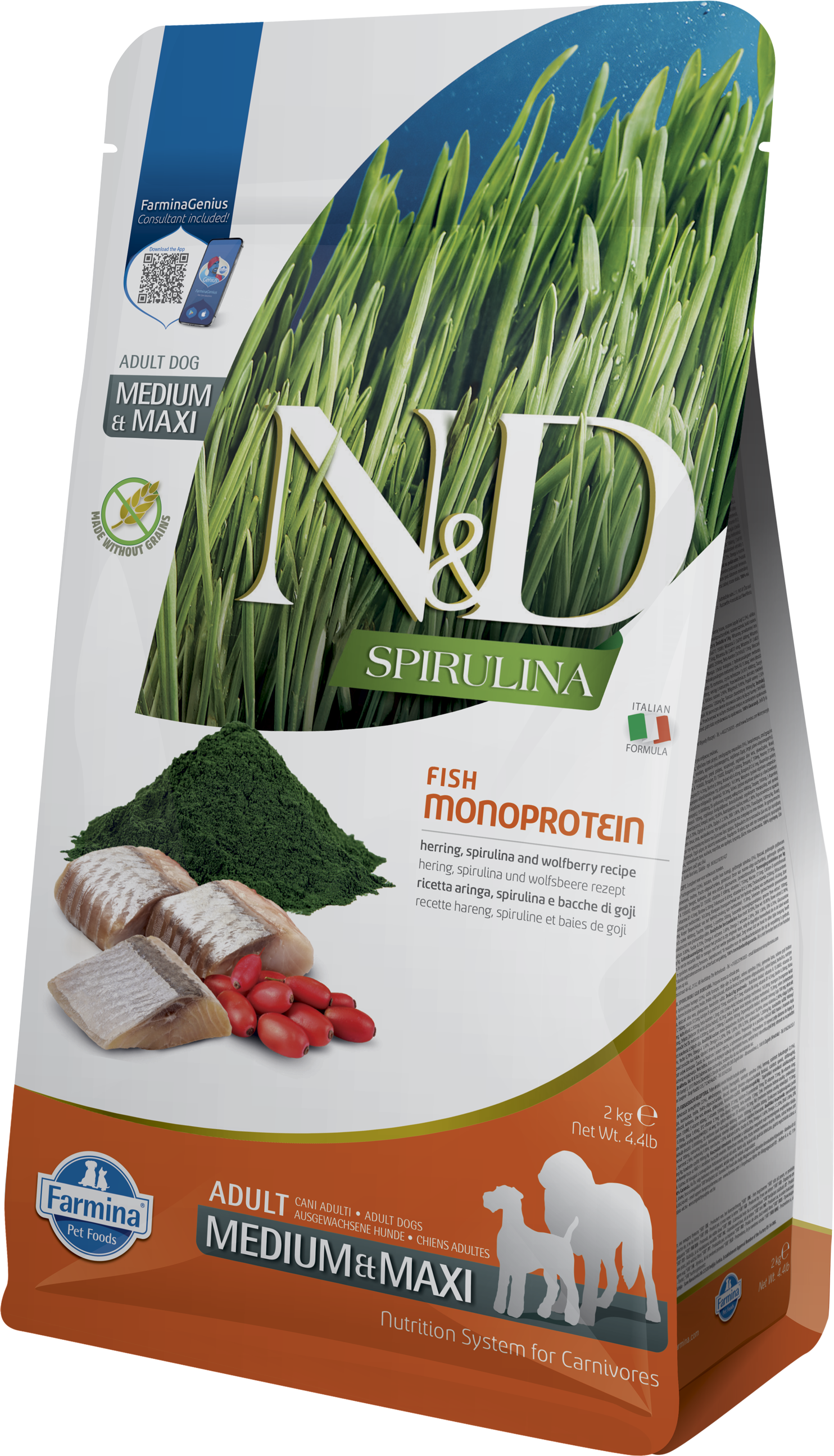 FARMINA ND DOG SPIRULINA MEDIUM MAXI ARENQUE