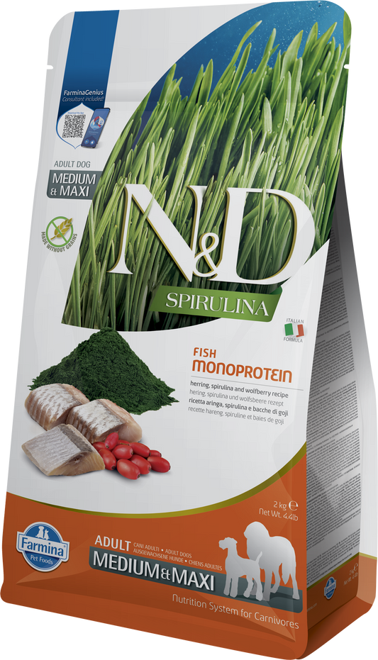 FARMINA ND DOG SPIRULINA MEDIUM MAXI ARENQUE