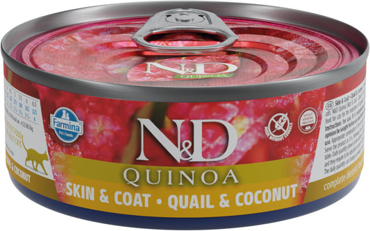 FARMINA ND CAT QUINOA SKIN COAT CODORNIZ