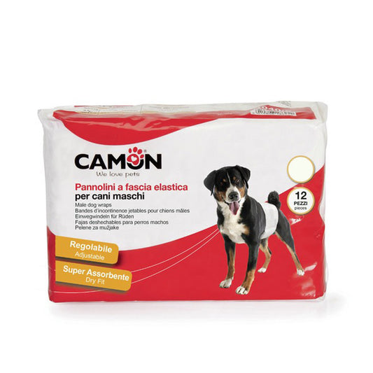 Camon 12 bandas elásticas pañales para perros Macho