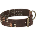 Cargar la imagen en la vista de la galería, Rustic Collar de piel engrasada Remaches, extra ancho
