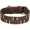 Cargar la imagen en la vista de la galería, Rustic Collar de piel engrasada Remaches, extra ancho
