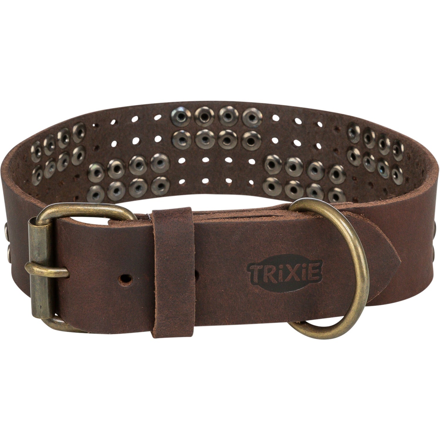 Rustic Collar de piel engrasada Remaches, extra ancho