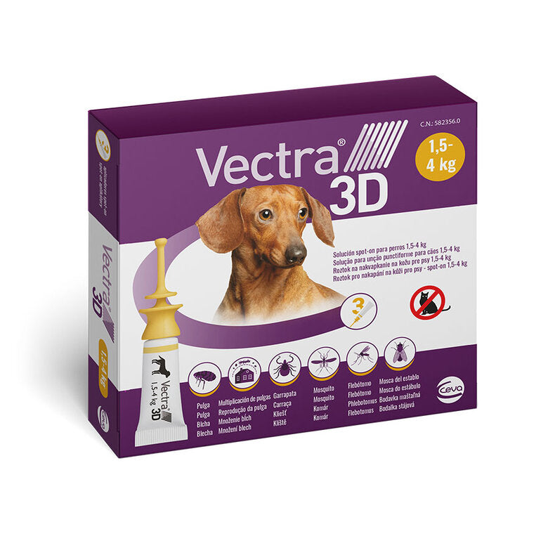 Vectra 3D Pipetas Antiparasitarias para perros 1,5 - 4kg
