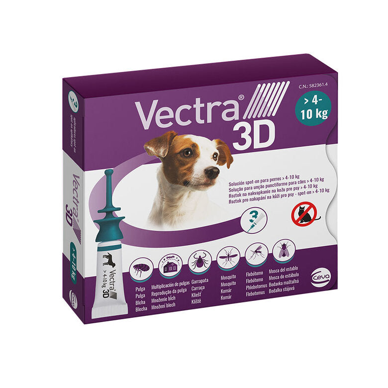 Vectra 3D Pipetas Antiparasitarias para perros 4 - 10kg