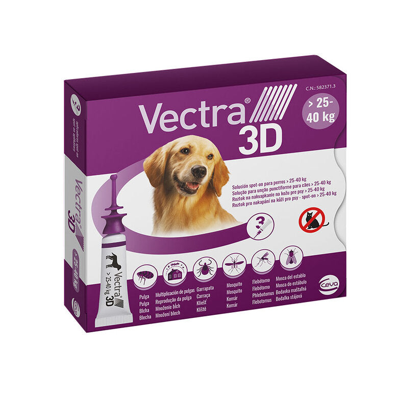 Vectra 3D Pipetas Antiparasitarias para perros 25 - 40kg