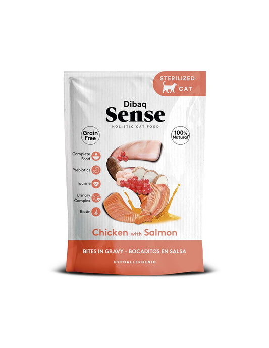 Dibaq Sense Bocaditos en salsa Pollo con Salmón 100g