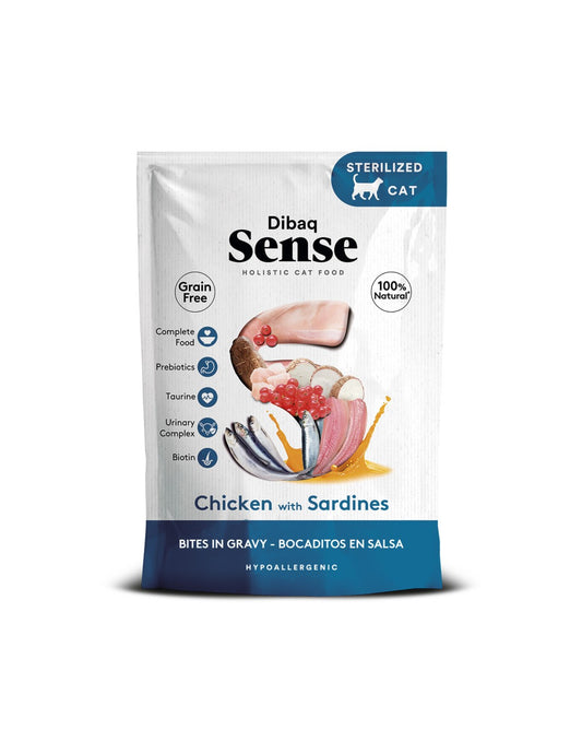 Dibaq Sense Bocaditos en salsa Pollo con Sardinas 100g