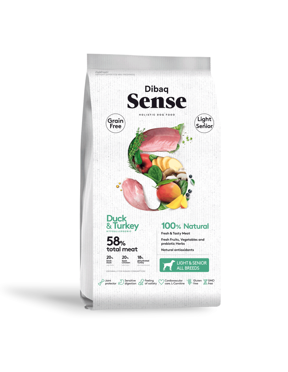 Dibaq Sense Grain Free Pato y Pavo Light or Senior