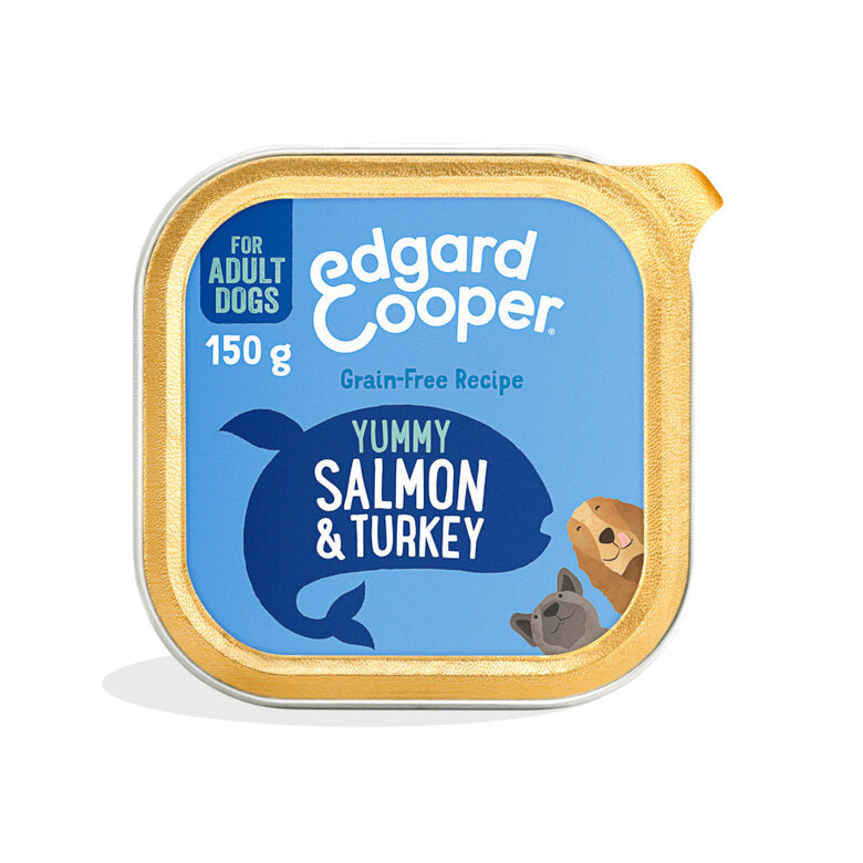 Edgard & Cooper Tarrina de comida con salmón y pavo sin cereales para perros