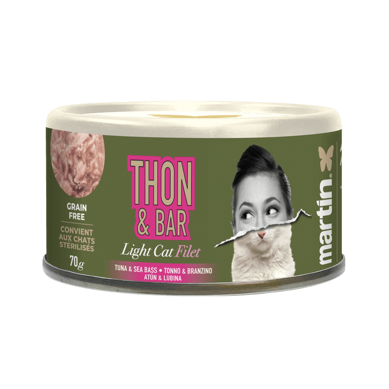 Martín Light Cat Atún y Lubina Textura Filete 70g Para Gatos Adultos