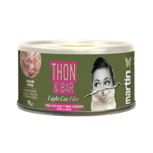 Martín Light Cat Atún y Lubina Para Gatos Adultos Textura Filete 70g