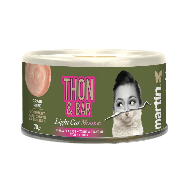 Martín Light Cat Atún y Lubina Textura Mousse 70g Para Gatos Adultos