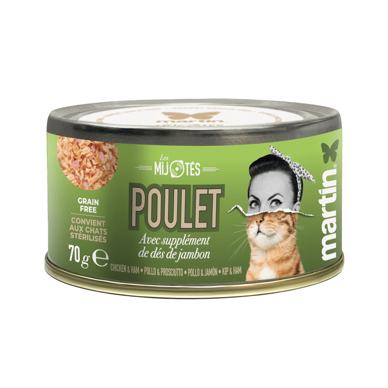 Martín Les Mijotés Pollo y Jamón Estofado 70gr para Gatos Adultos