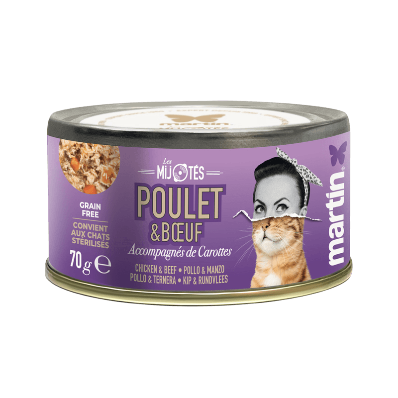 Martín Les Mijotés Pollo y Ternera Estofado 70gr para Gatos Adultos