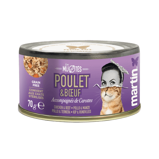 Martín Les Mijotés Pollo y Ternera para Gatos Adultos Estofado 70gr