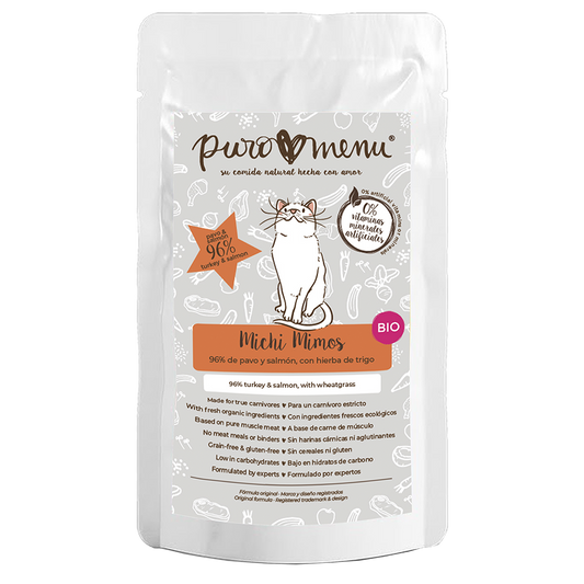 Puro Menu Michi Mimos BIO Pavo y Salmón 100g