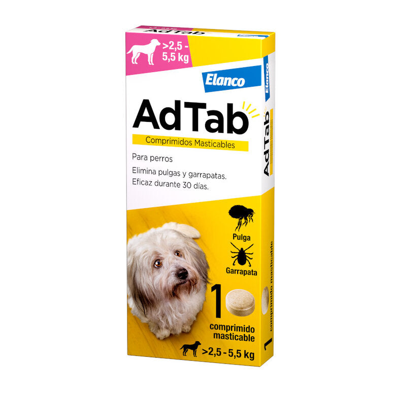 AdTab Comprimidos Masticables Antiparasitarios para perros 2,5 - 5,5kg