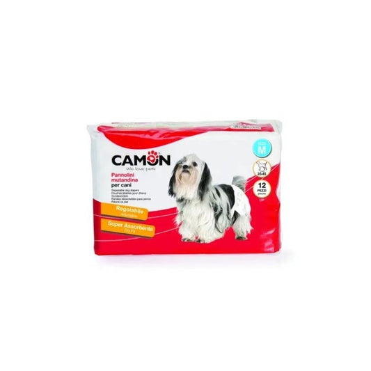 Camon - 12 pañales braguitas para perros - Talla M