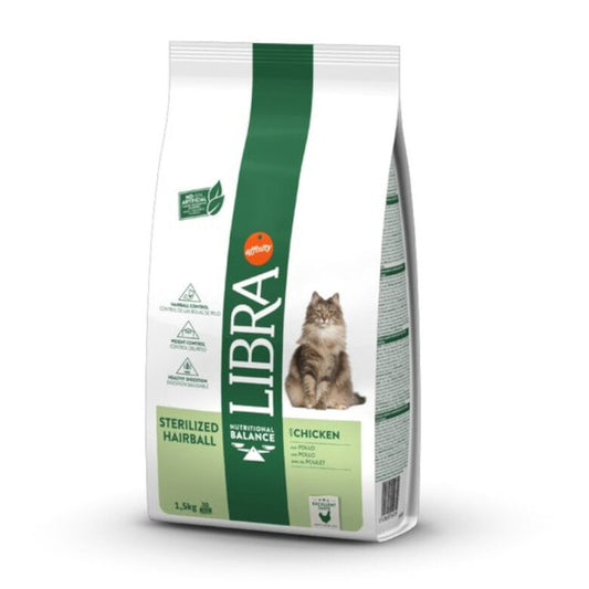 Libra Sterilized Hairball Pollo pienso para gatos