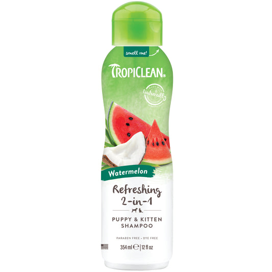 Tropiclean Watermelon Luxury Champú Y Acondicionador 2 En 1 Para Mascotas 355 Ml